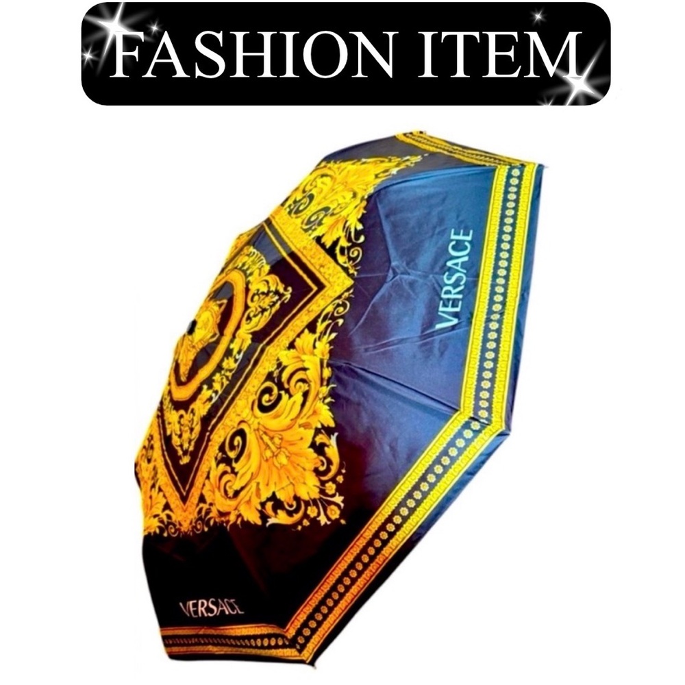 UMBRELLA : Dark Chocolate & Gold Baroque Umbrella, NWOT